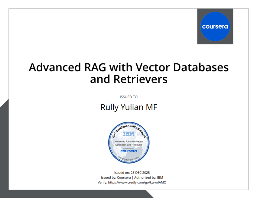 IBM RAG for Generative AI Application Specialization-Rully Yulian MF
