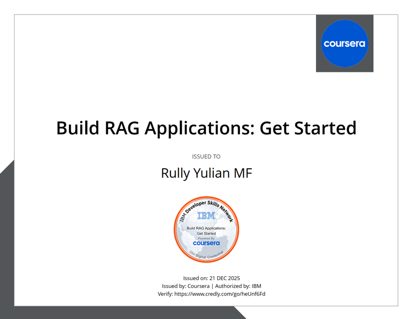 IBM RAG for Generative AI Application Specialization-Rully Yulian MF